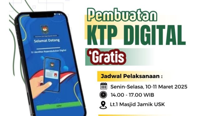 
					Pembuatan KTP Digital Gratis di Masjid Jamik USK, Spesial Ramadhan